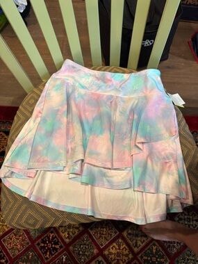 all in motion Pastel Tie-Dye Pink Blue Mint Layered Skort